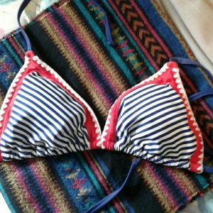 Red white & blue string bikini top
